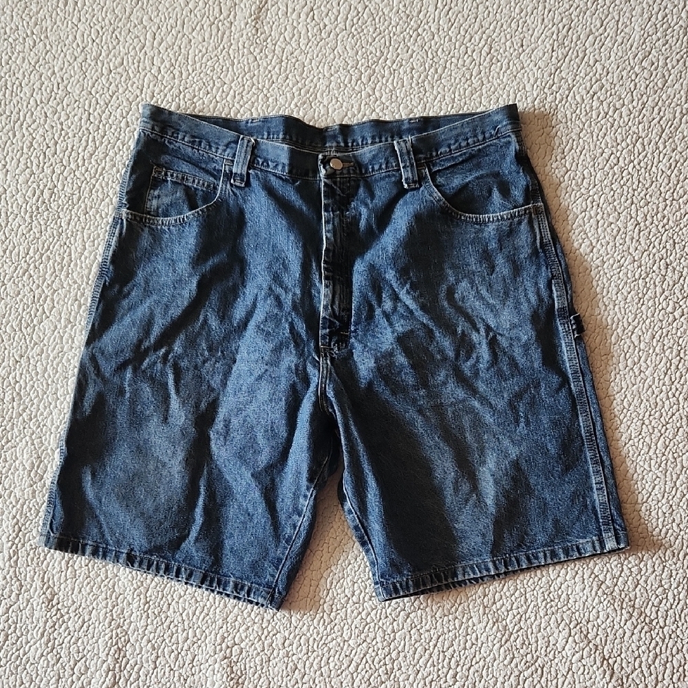 Vintage Y2K Wranglers Distressed Acid Washed Denim Carpenter Drop Waist Shorts
